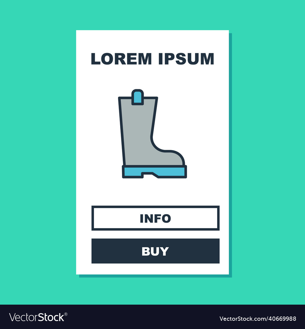 Filled outline waterproof rubber boot icon