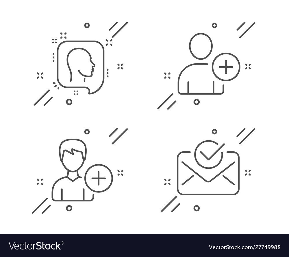 Head add user and person icons set approved