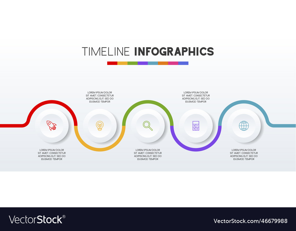 Infographics design template and icons with 5