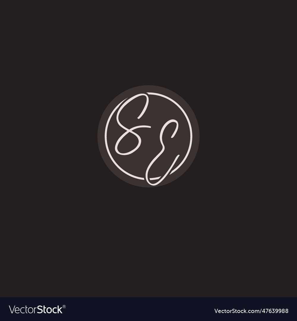 Initials se logo monogram with simple circle line