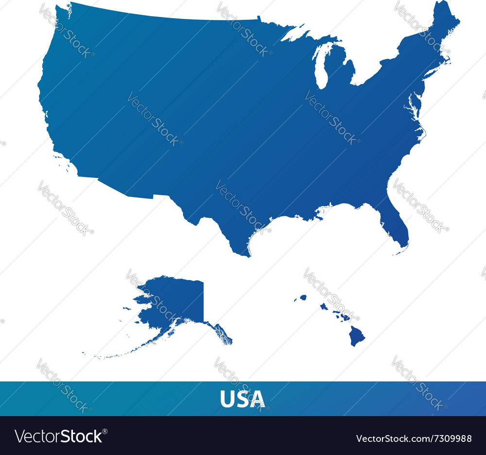 map of usa isolated on a white background vector image