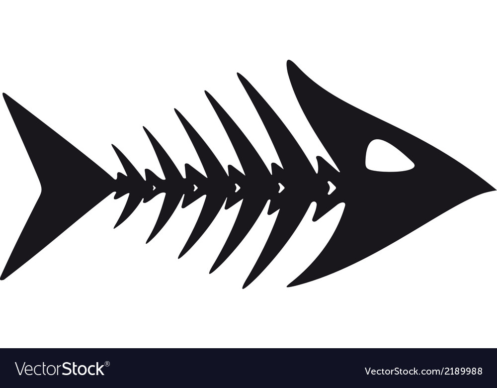 Primitive fish skeleton Royalty Free Vector Image