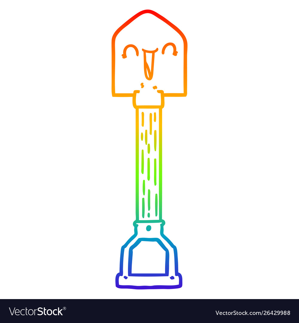 Regenbogen Gradienten Linie Zeichnung Cartoon Schaufel