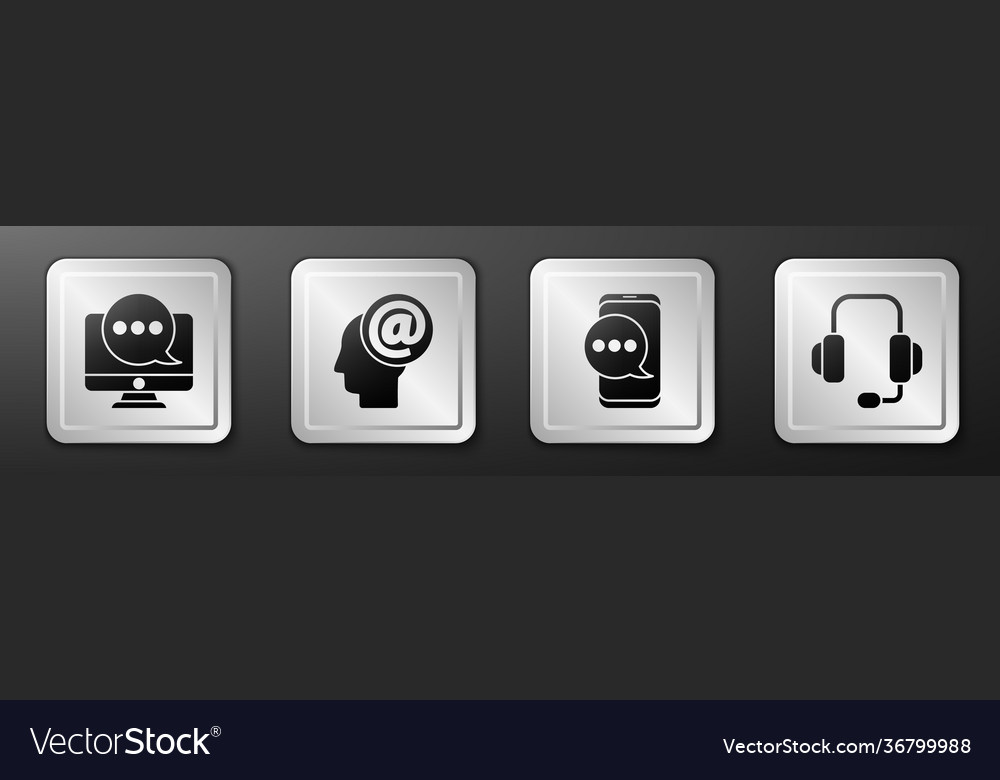 Set chat messages notification on monitor mail vector image Set chat messages notification on monitor mail