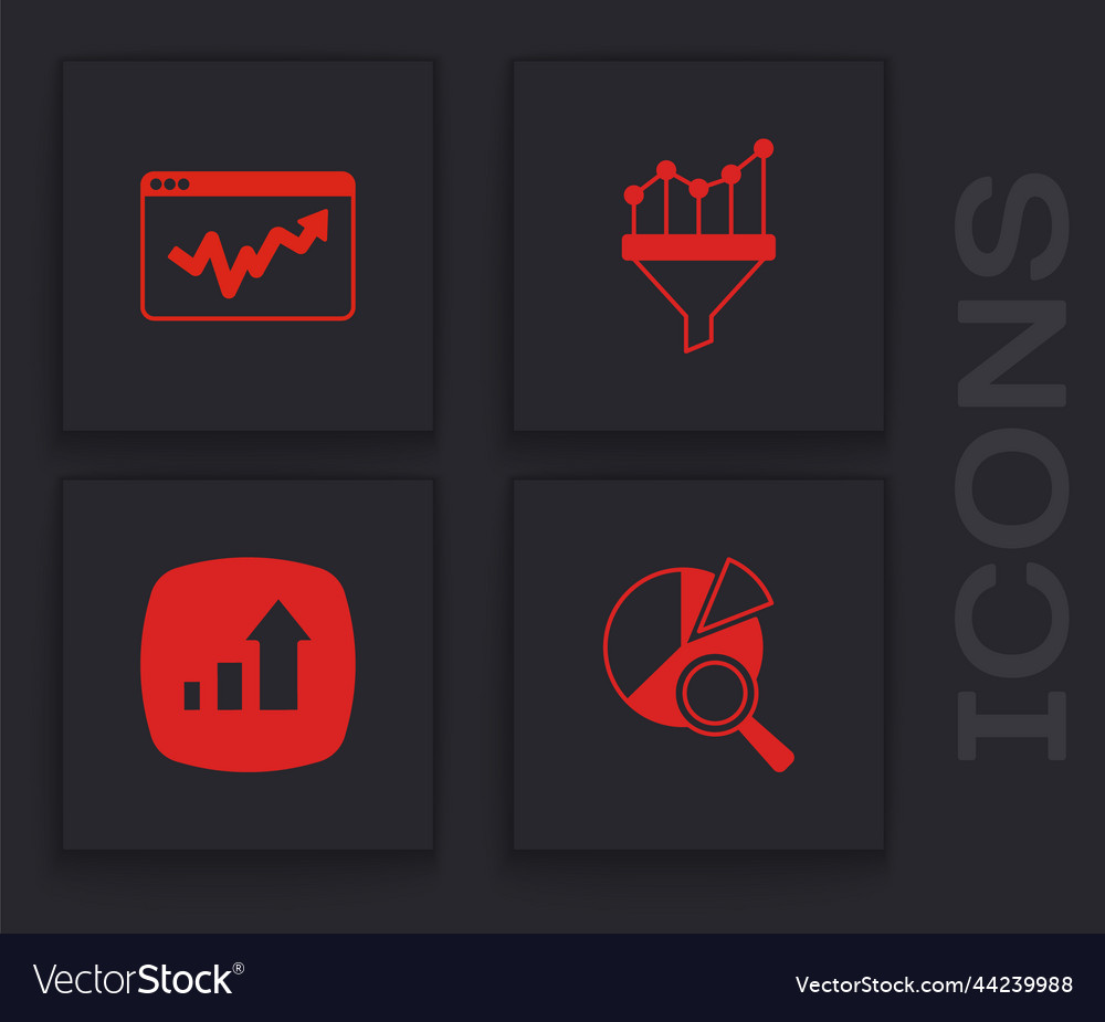 Set search data analysis graph chart infographic vector image Set search data analysis graph chart infographic