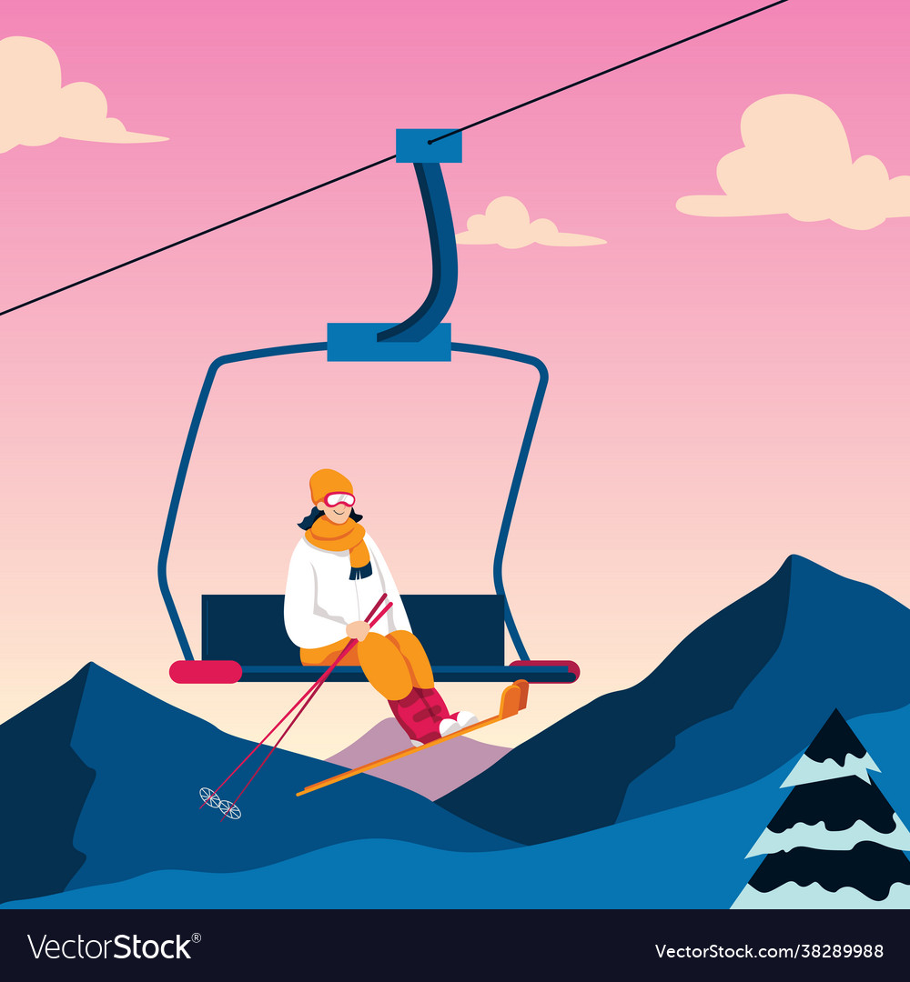 Ski resort vector image Ski resort