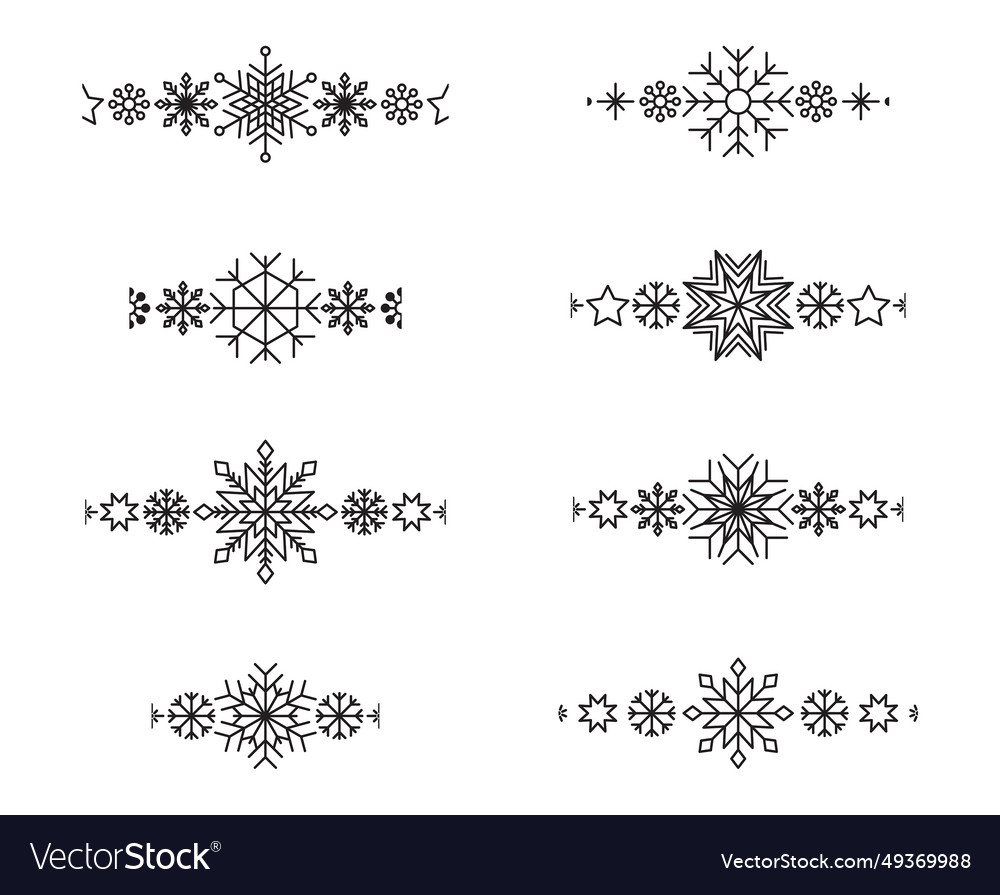 Snowflake border element winter vector image Snowflake border element winter