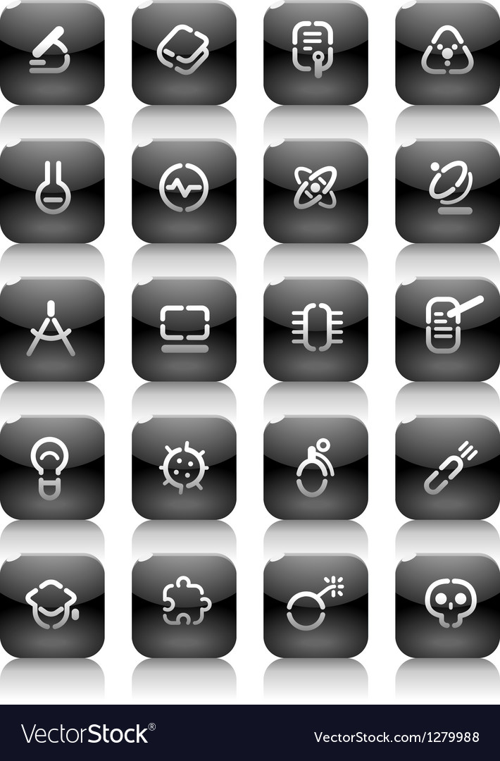 Stencil black buttons for science Royalty Free Vector Image