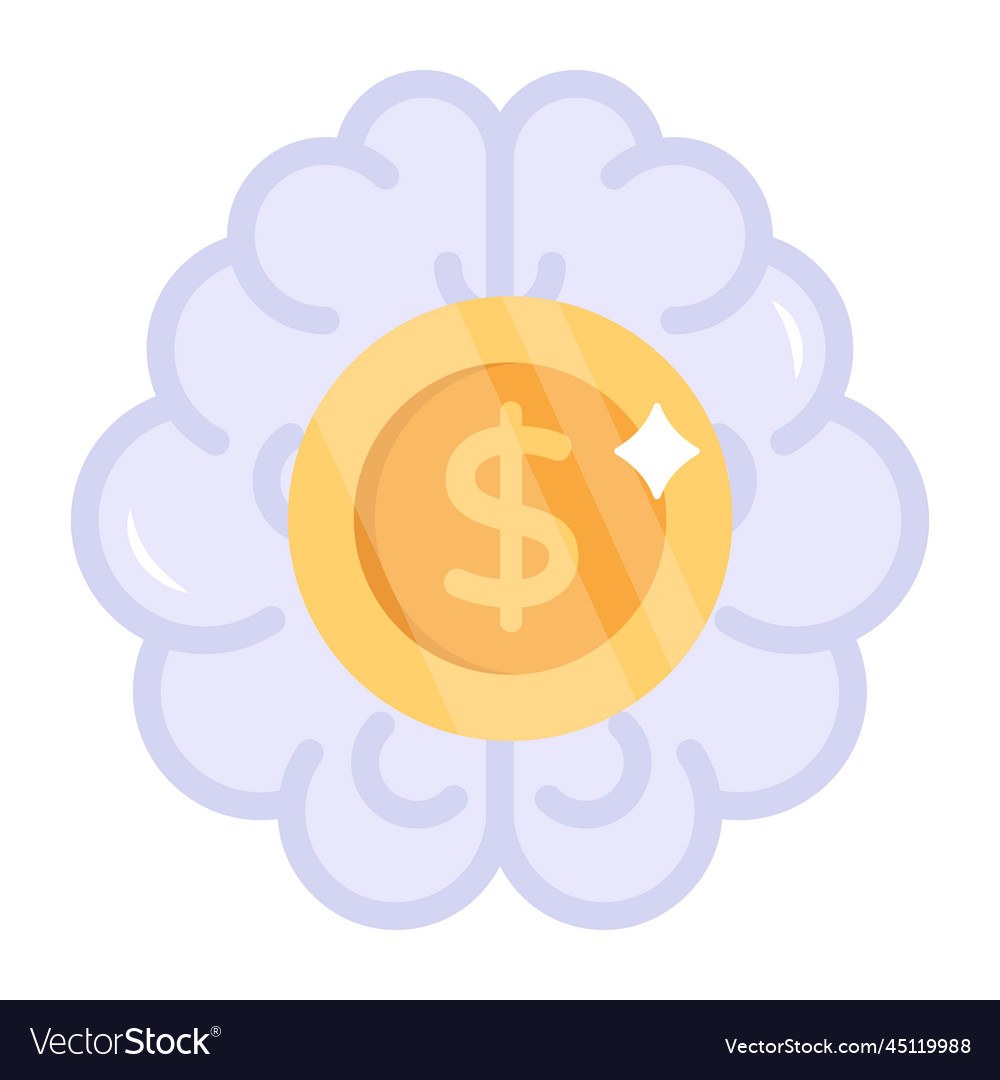 Trendy flat icon of money mind