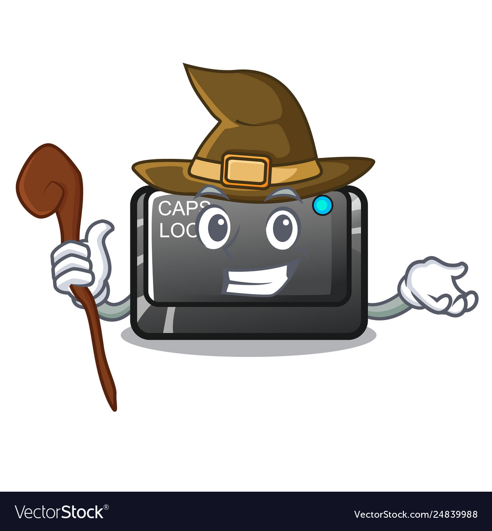 Witch capslock button attached to mascot keyboard