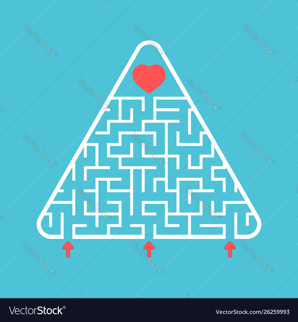 Abstract triangular labyrinth find right path vector image Abstract triangular labyrinth find right path