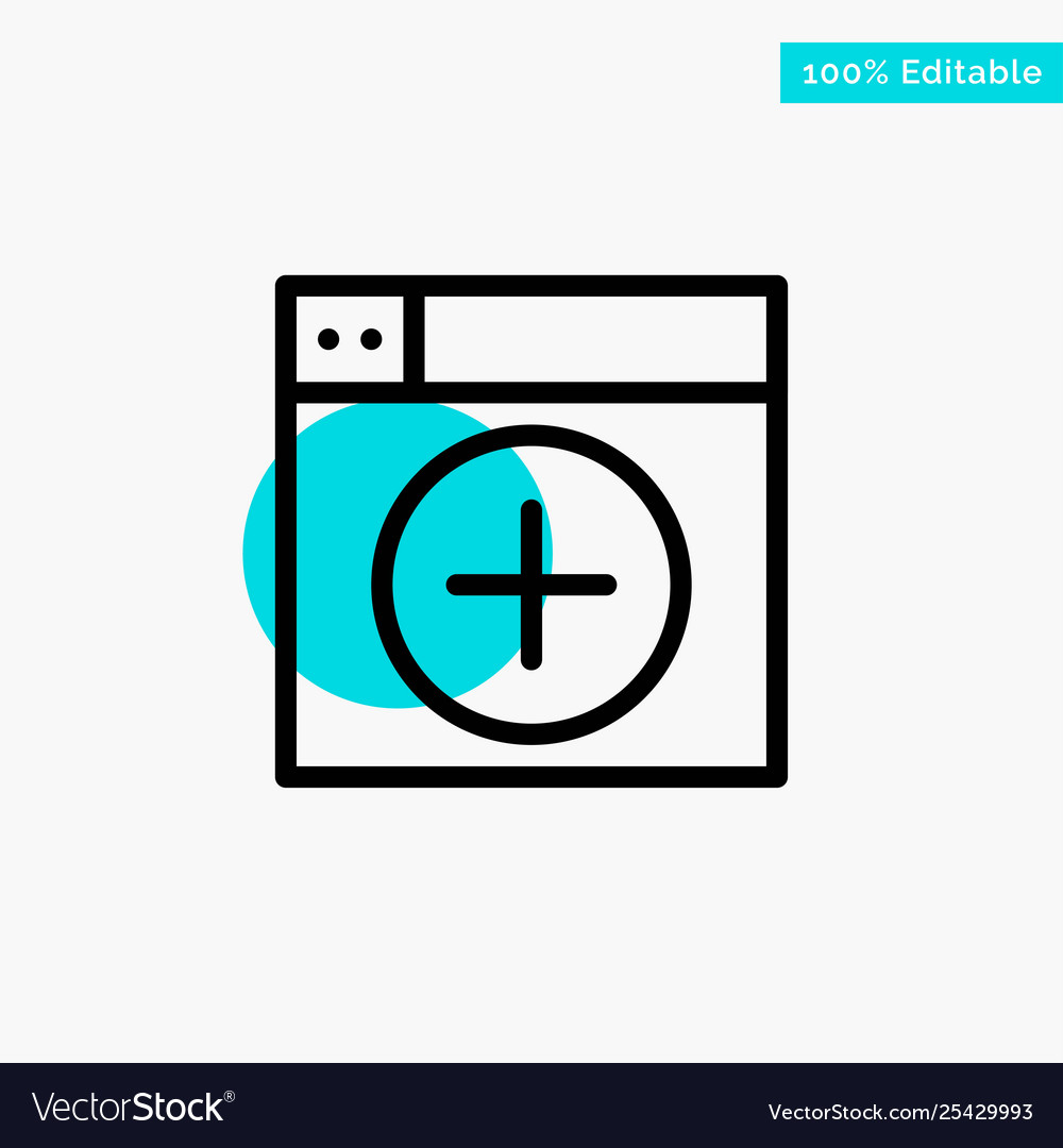 Add window new graphics app turquoise highlight Vector Image Add window new graphics app turquoise highlight