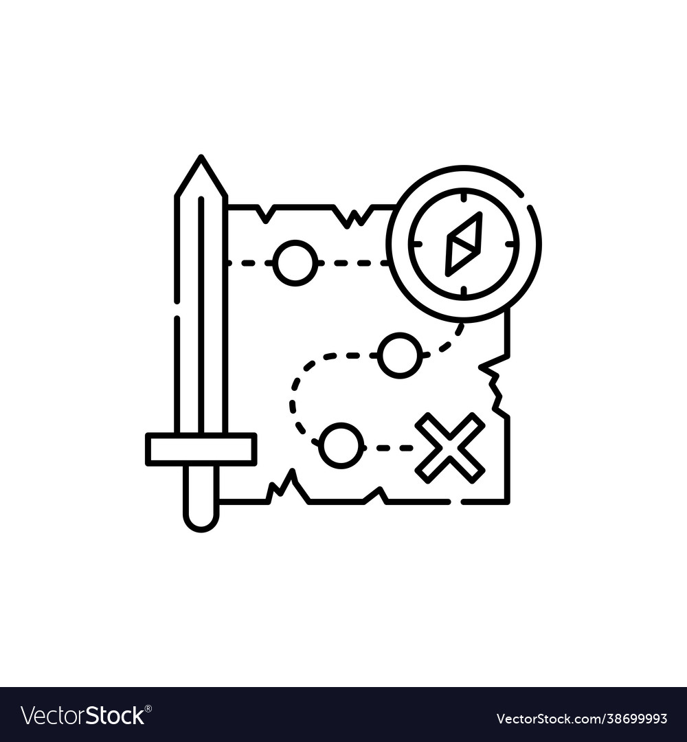Adventure game color line icon computer games Vector Image Adventure game color line icon computer games