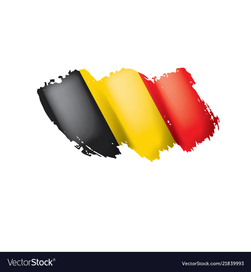 Belgium flag on a white