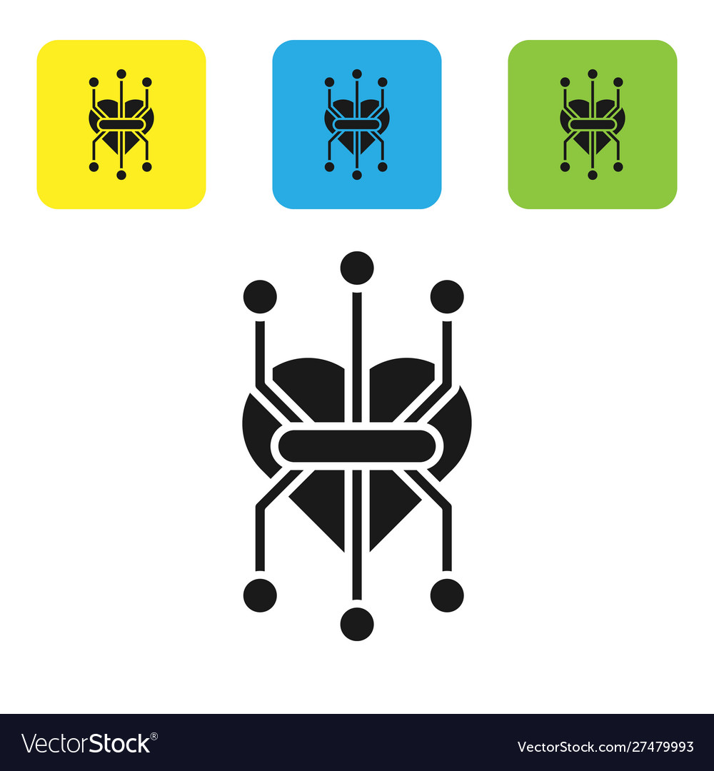 Black processor icon isolated on white background vector image Black processor icon isolated on white background