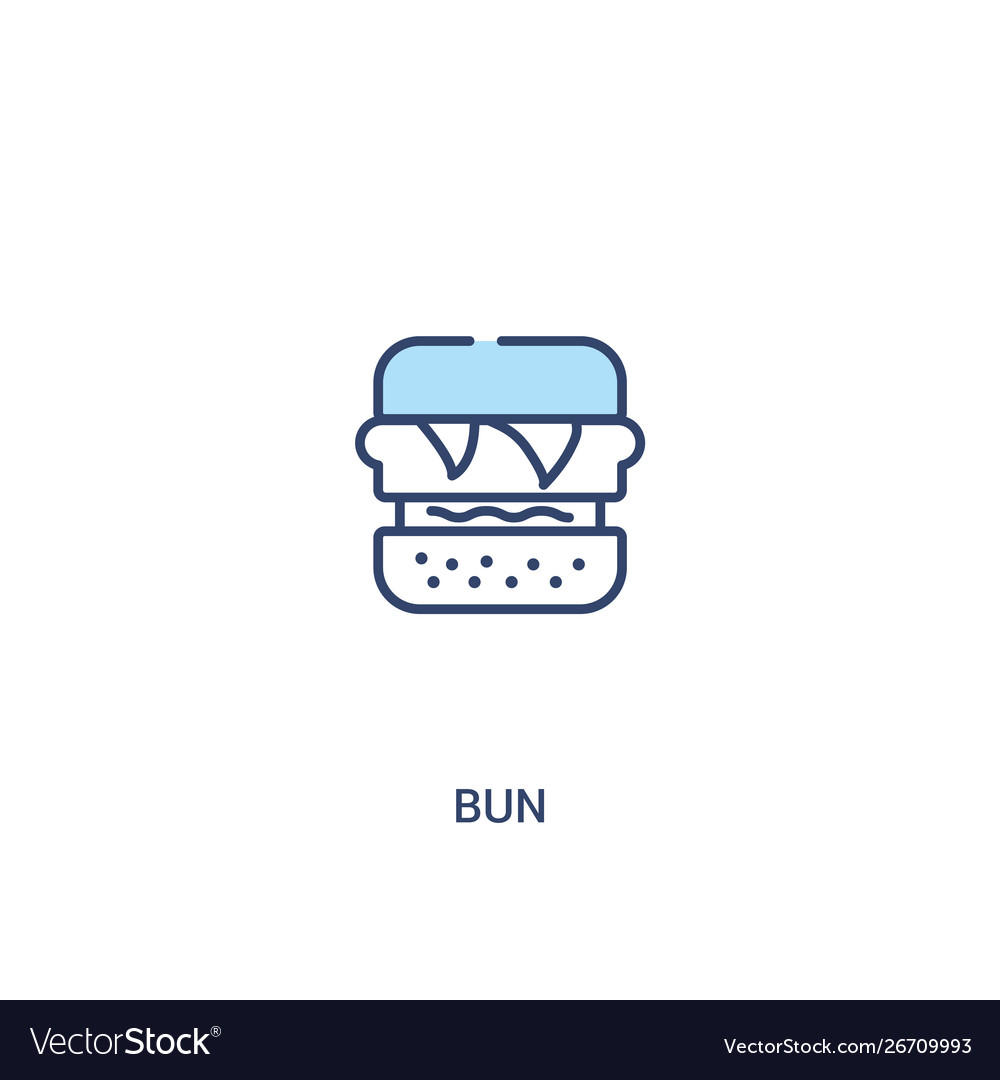 Bun concept 2 colored icon simple line element vector image Bun concept 2 colored icon simple line element