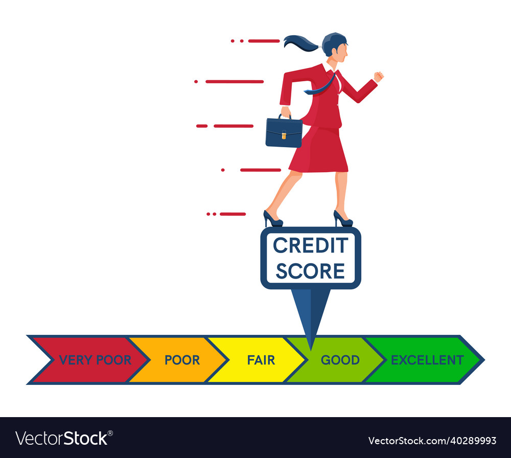 Businesswoman changing personal credit information