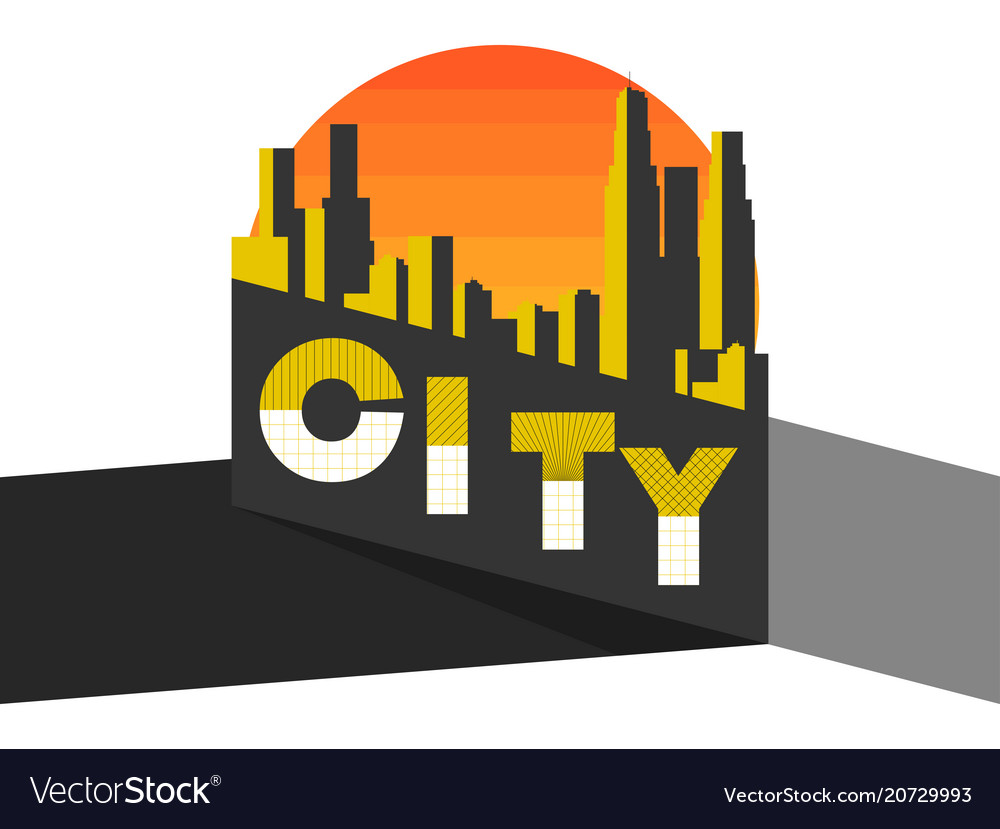 City landscape on a modern skyscrapers Royalty Free Vector