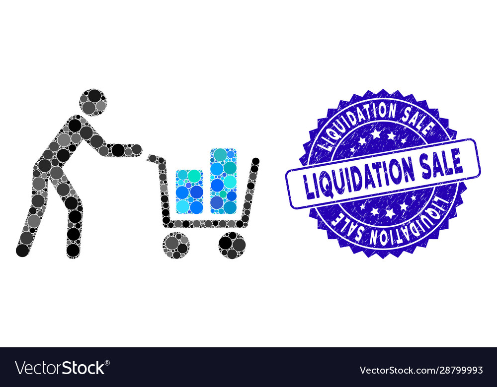 Collage client with shopping cart icon