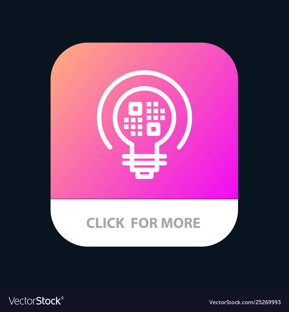 Data insight light bulb mobile app button android vector image Data insight light bulb mobile app button android
