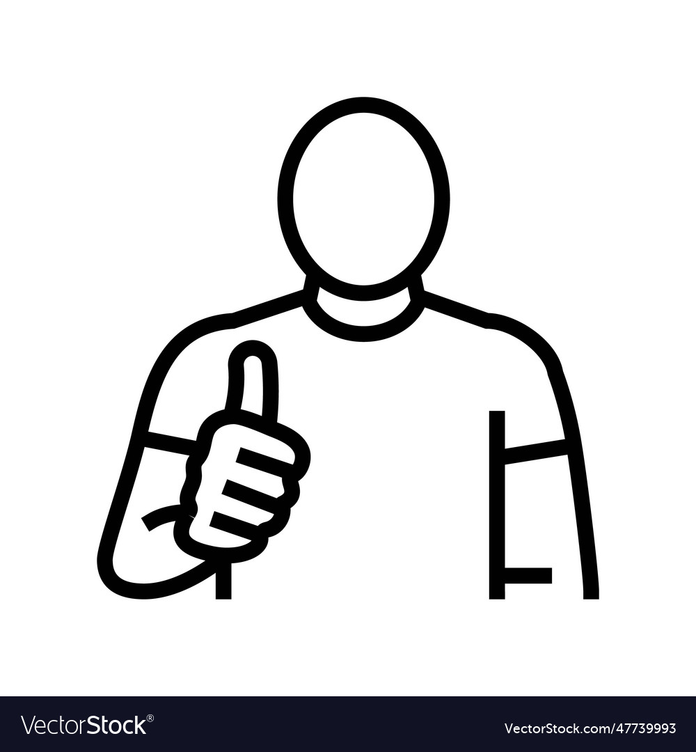 Man shows class line icon Vector Image Man shows class line icon