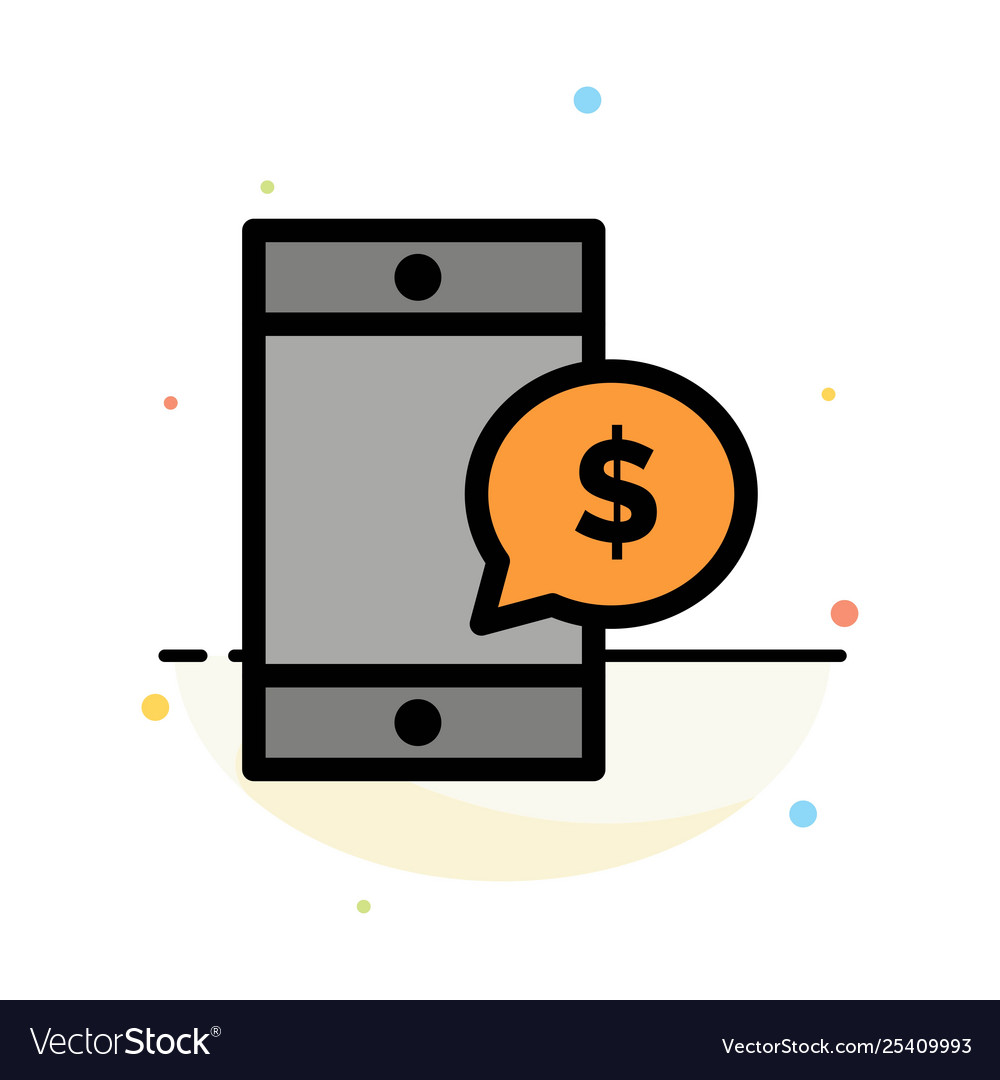 Mobile cell money dollar abstract flat color icon