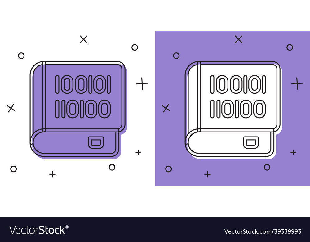 Set books about programming icon isolated on white vector image Set books about programming icon isolated on white