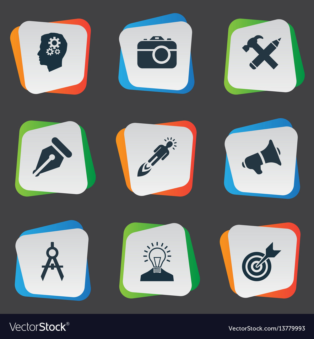 Set of simple visual art icons