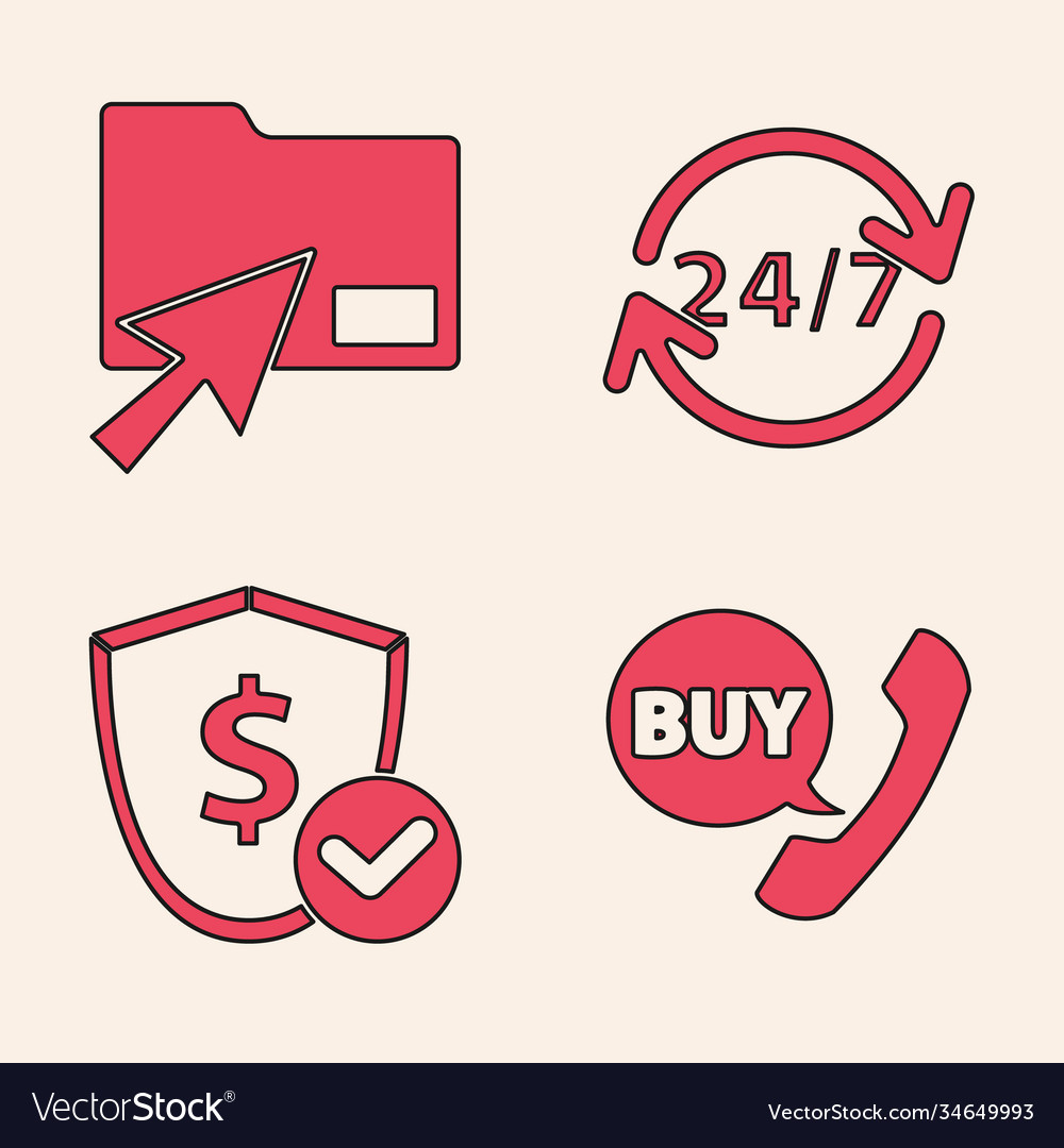 Set phone and speech bubble with buy cursor click vector image Set phone and speech bubble with buy cursor click