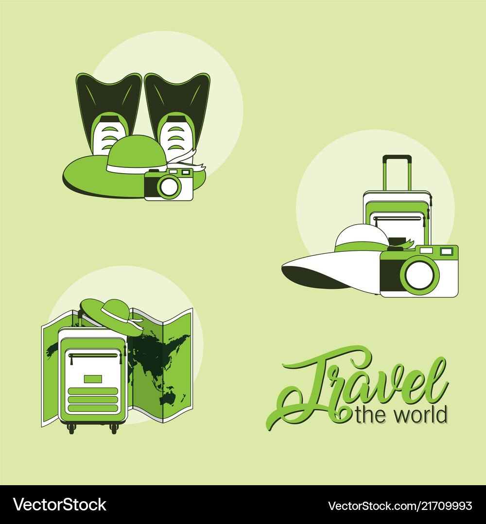 Set travel elements Royalty Free Vector Image - VectorStock