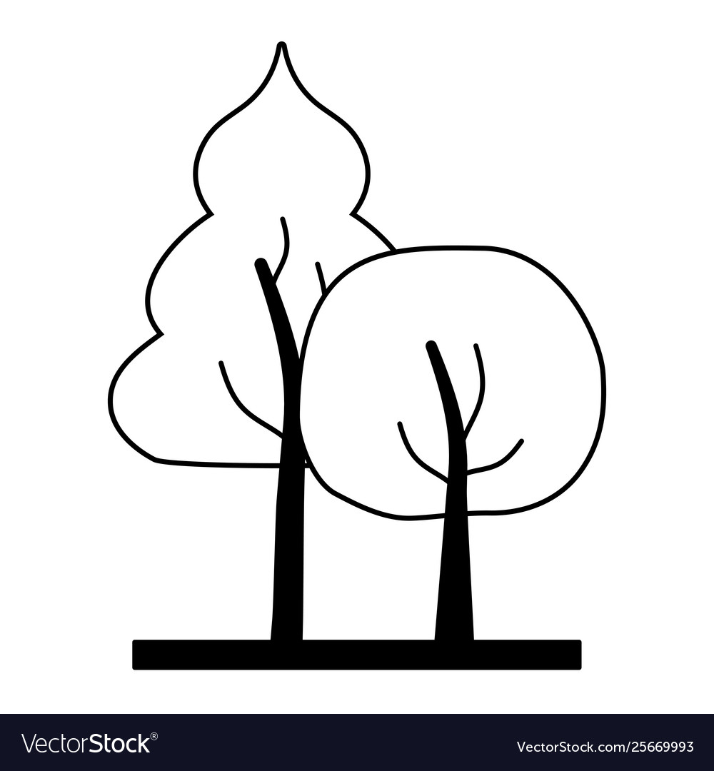 Tree forest nature Royalty Free Vector Image - VectorStock