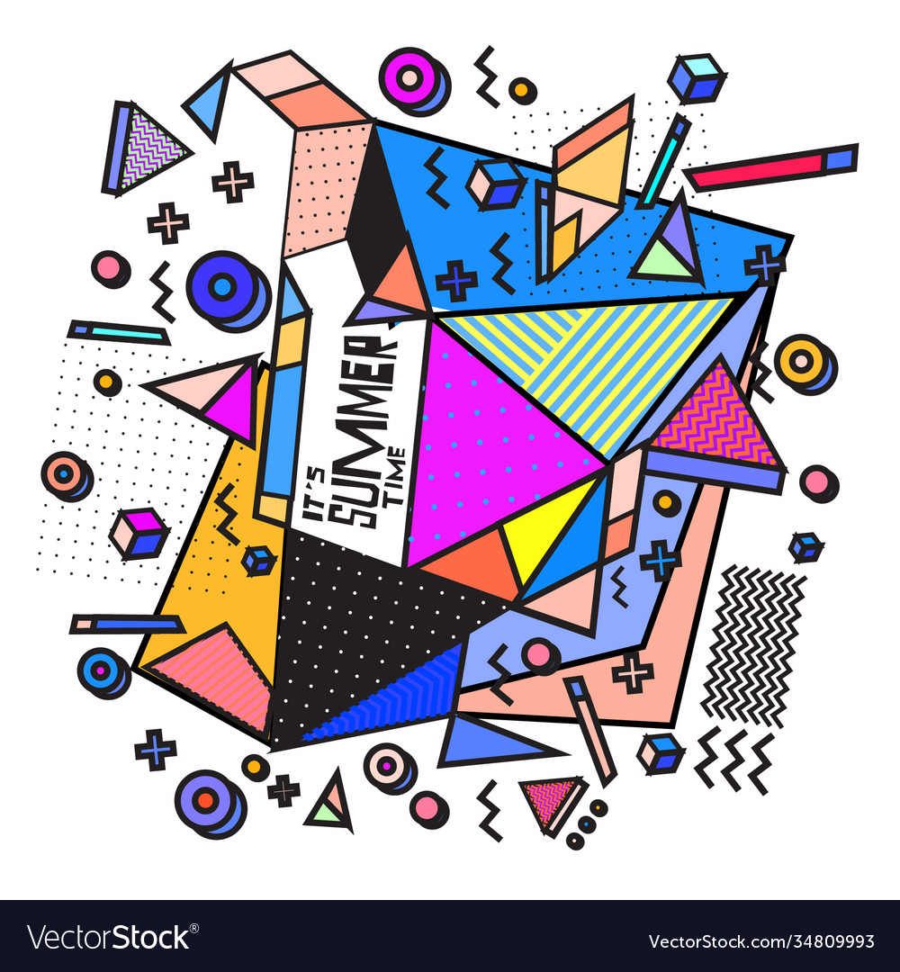 Triangle geometric forms for summer events Vector Image Triangle geometric forms for summer events