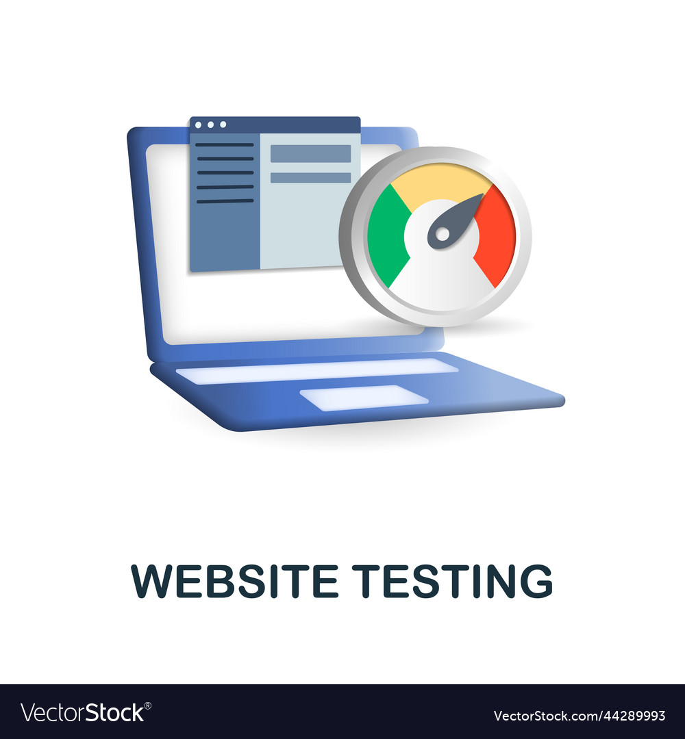 Website testing icon 3d from web development vector image Website testing icon 3d from web development
