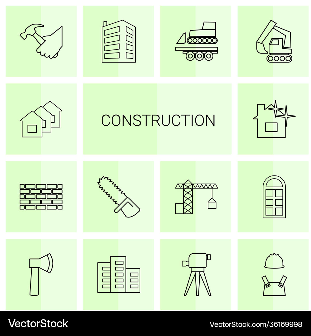 14 construction icons Royalty Free Vector Image