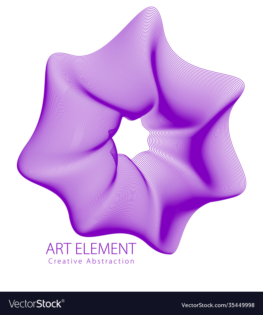 Abstract art element for design linear flower vector image Abstract art element for design linear flower