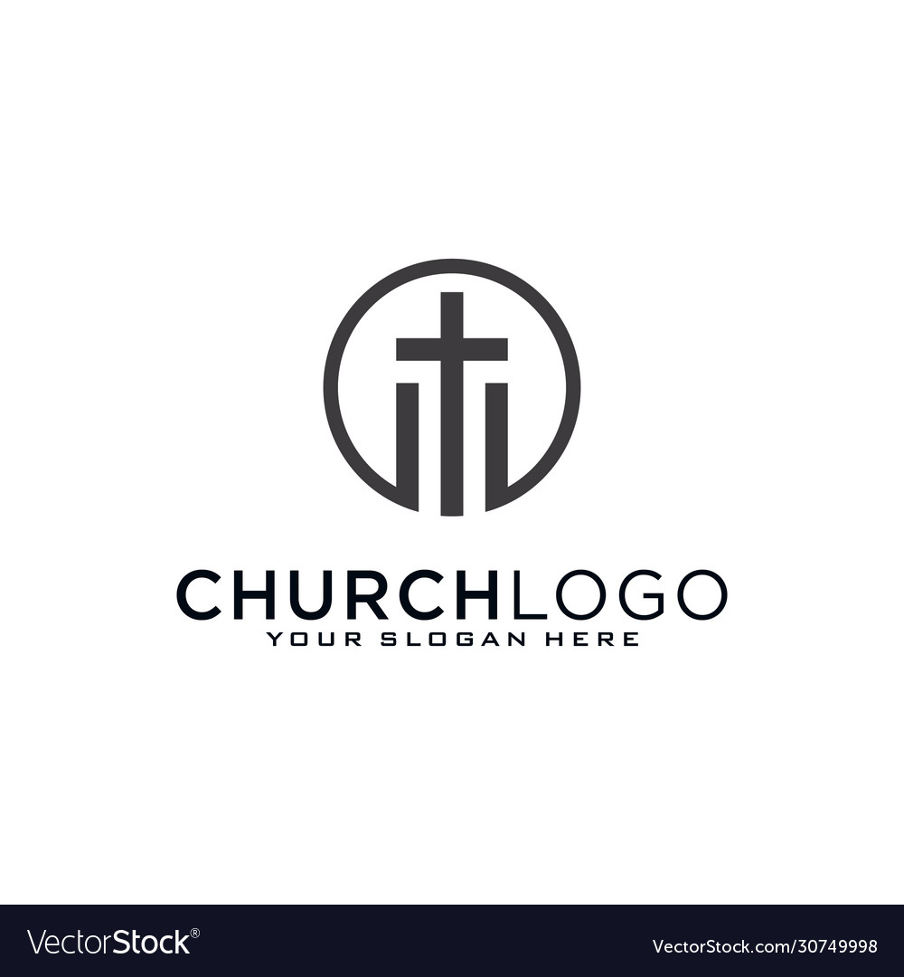 Church logo christian symbols cross jesus Vector Image