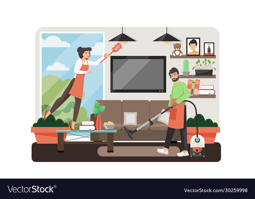 Cleaning services flat style design Royalty Free Vector