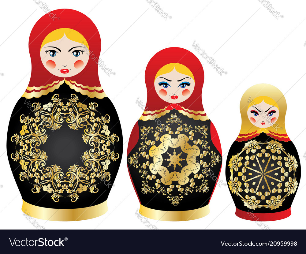 Colorful matryoshka dolls Royalty Free Vector Image