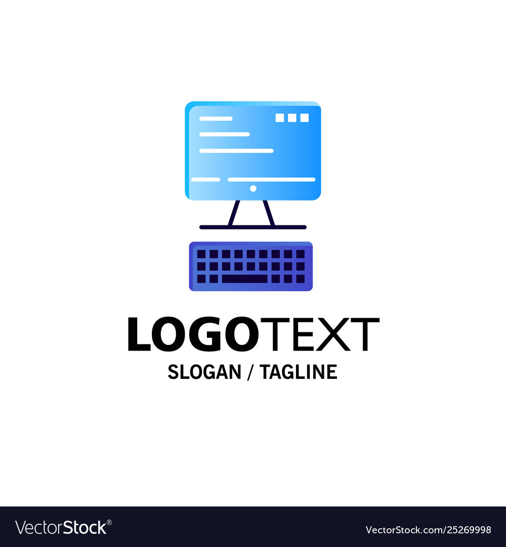 Computer keyboard monitor computing business logo vector image Computer keyboard monitor computing business logo