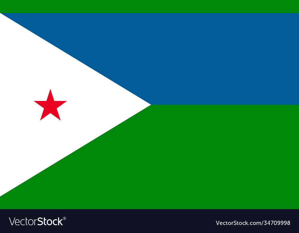 Djibouti national flag in exact proportions