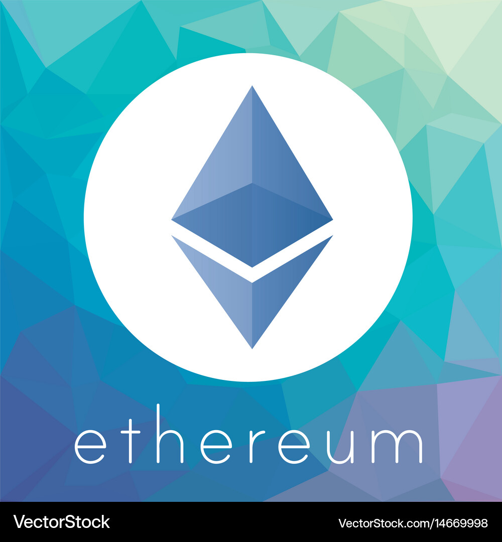 Ethereum cripto currency logo Royalty Free Vector Image