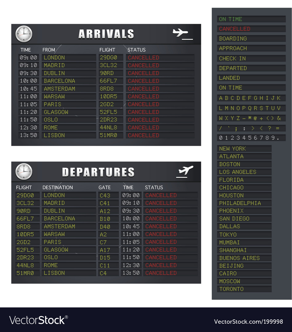 Flight Information Board - Canceled Flights
