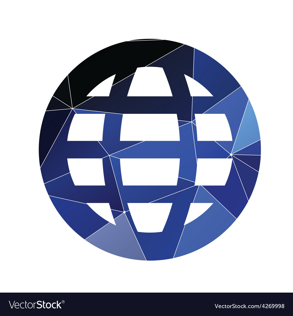 Globe icon abstract triangle