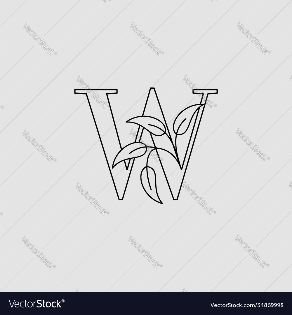 Outline letter w initial logo icon monogram Vector Image