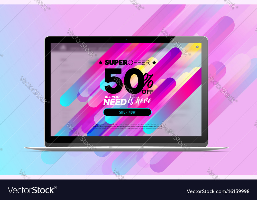 Sale Pop Up Banner With Trendy Rounded Elements Vector Image