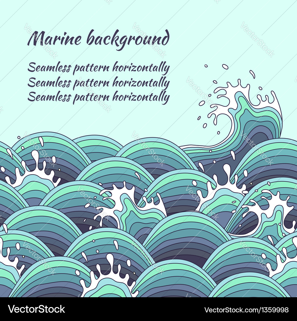 Sea wave background Royalty Free Vector Image - VectorStock
