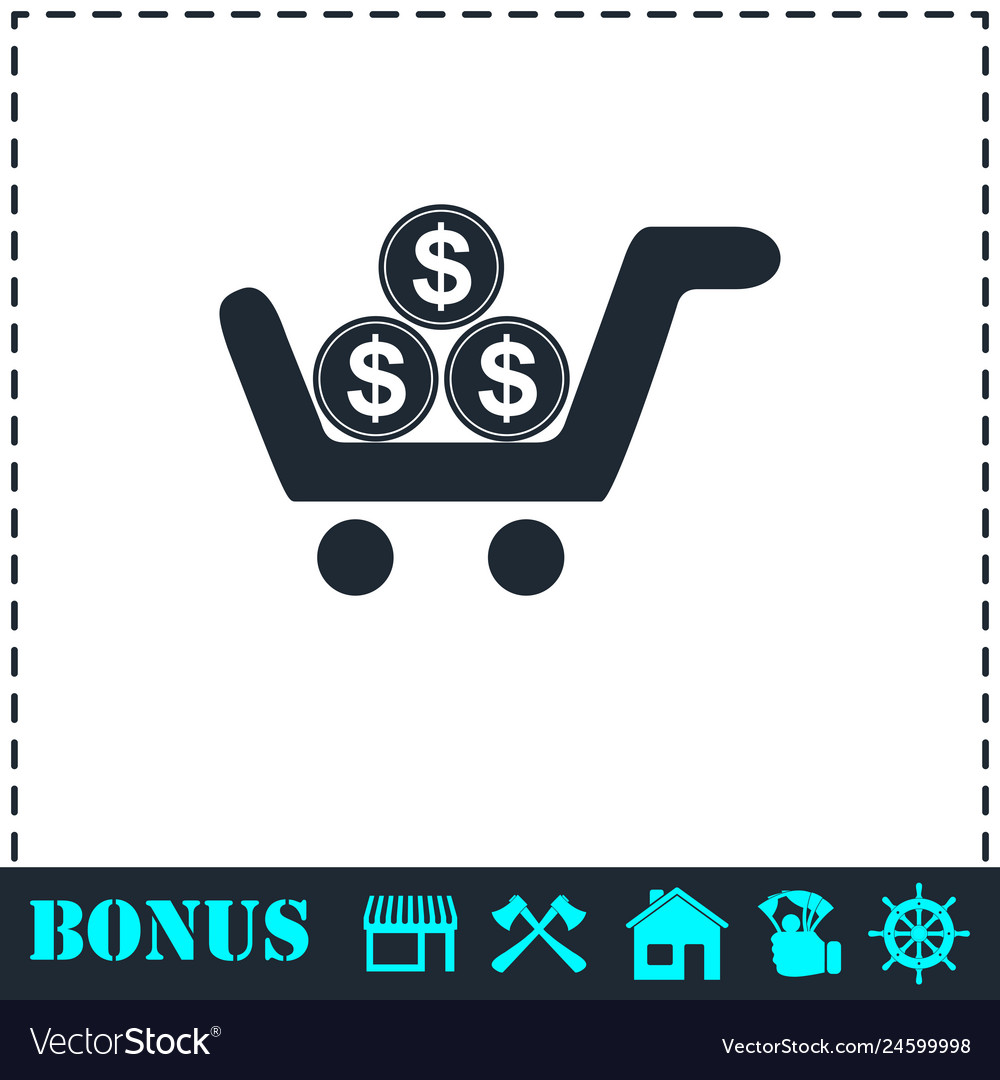 Shopping cart icon flat