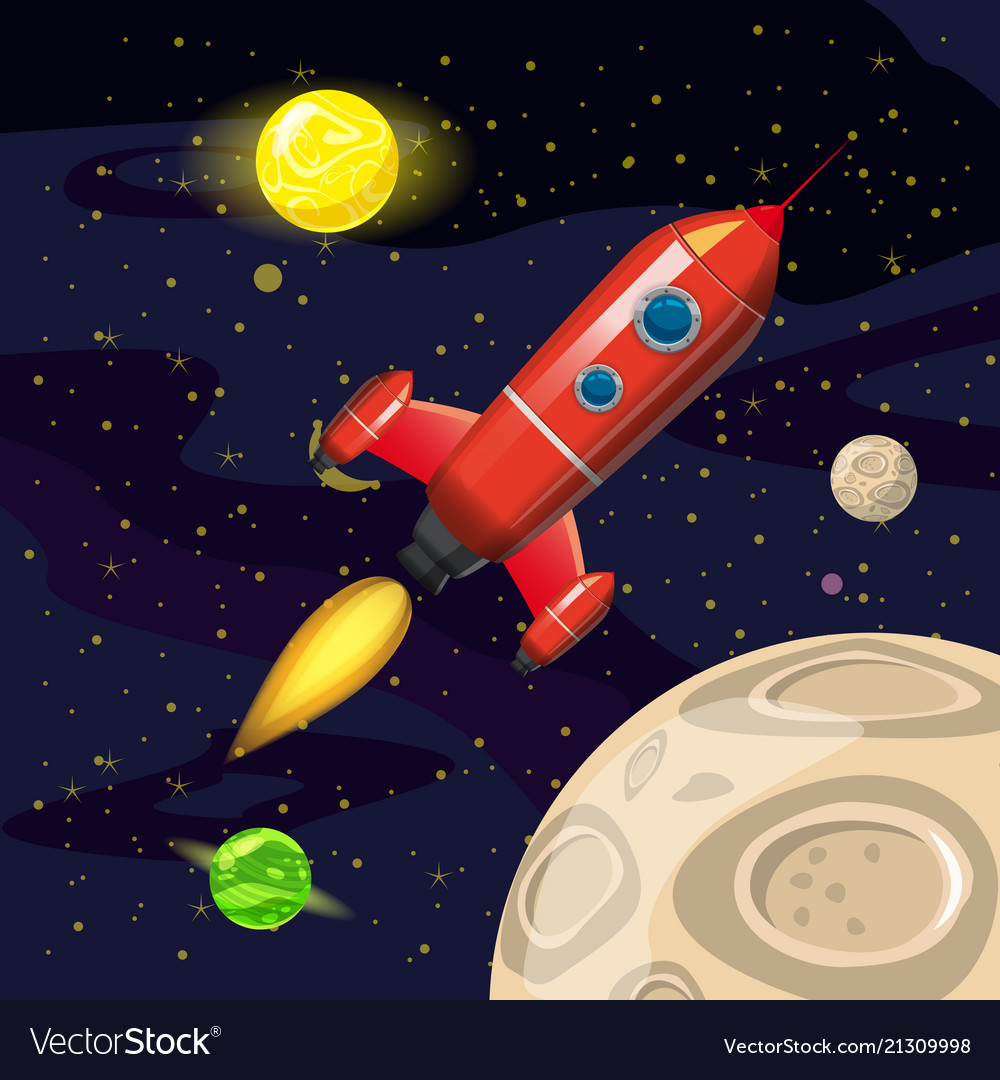 Space rocket launch spaceship background