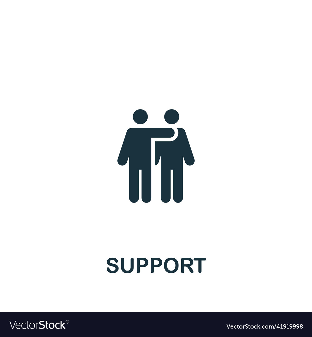 Support icon monochrome simple for templates vector image Support icon monochrome simple for templates