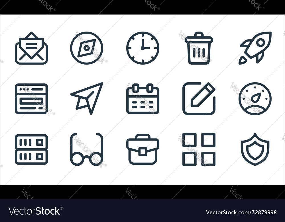 User interface line icons linear set quality Vector Image User interface line icons linear set quality